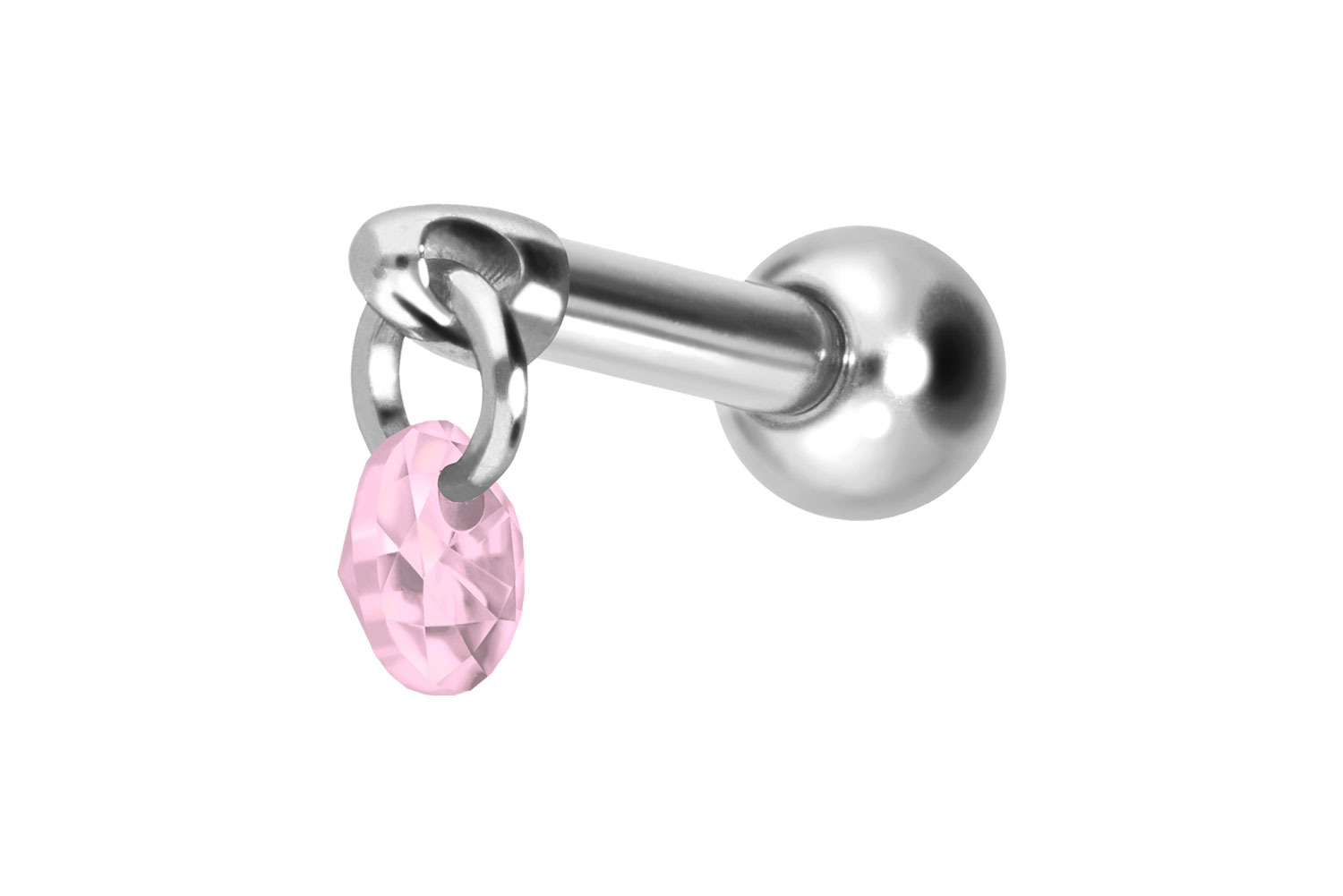 Titan Ohrpiercing mit Innengewinde RUNDER KRISTALL